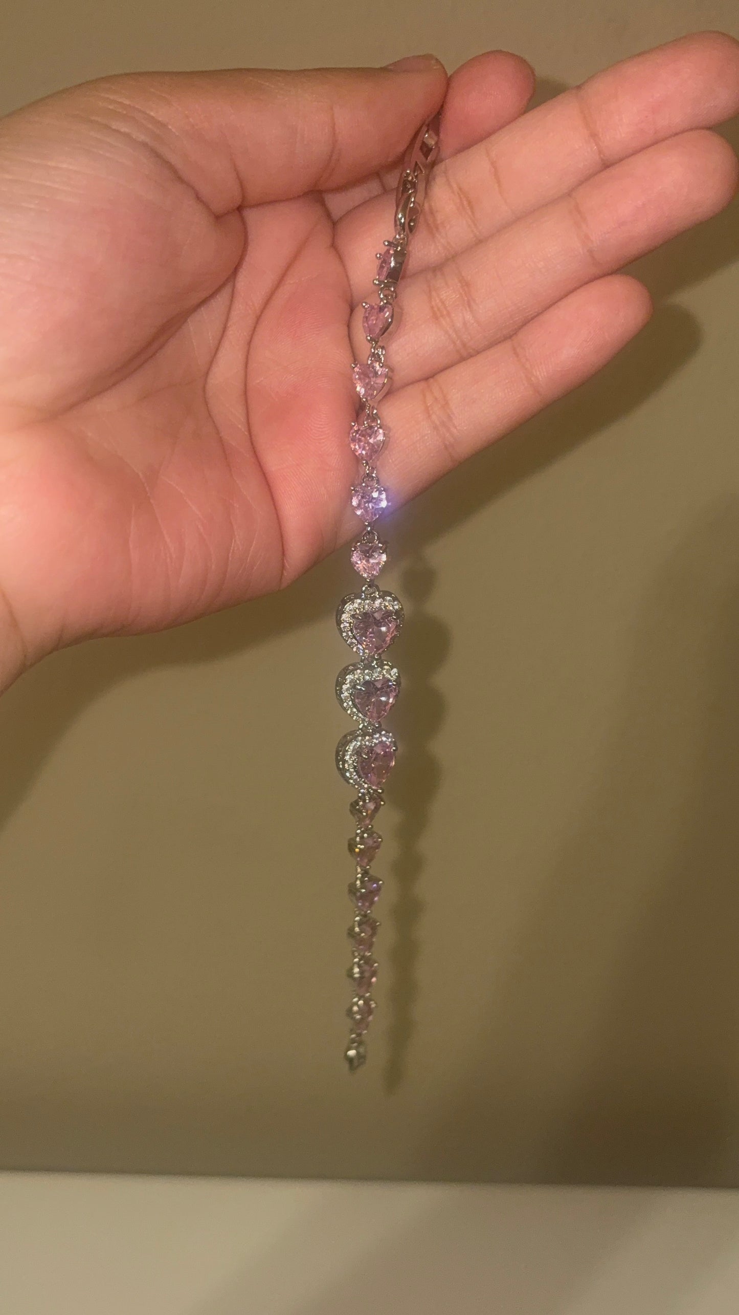 Pink Silver Heart