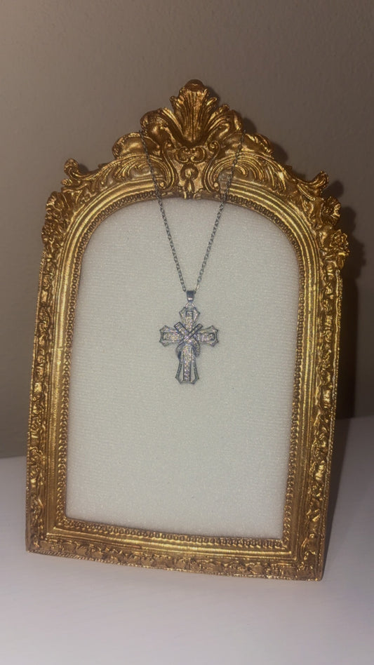 Chunky Silver Cross Necklace