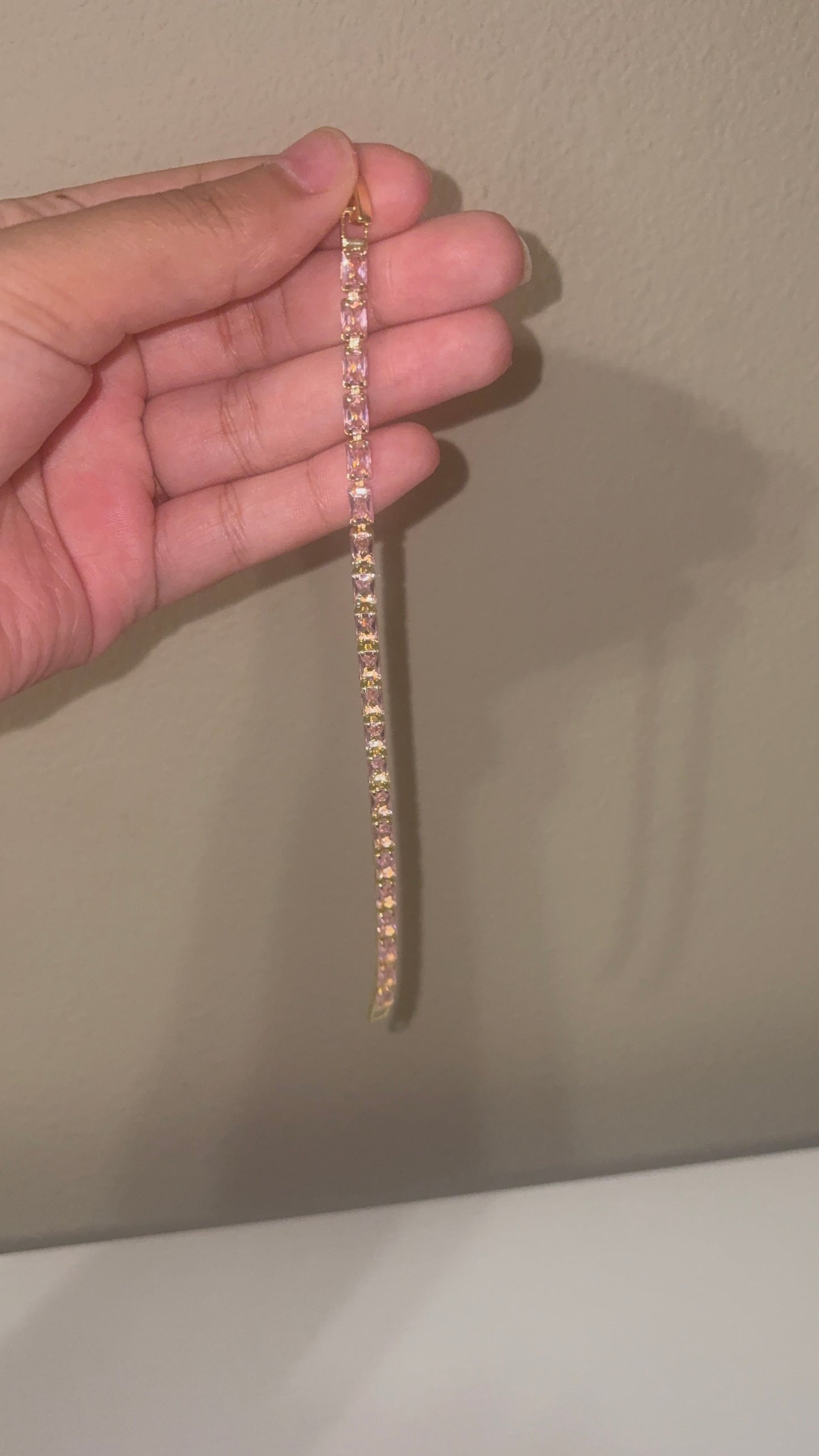Pink Cushion Tennis Bracelet