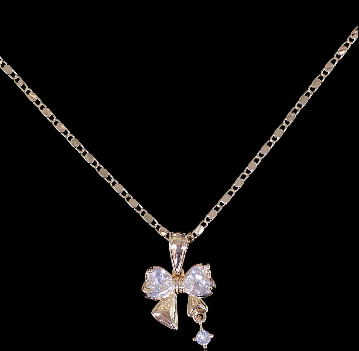 Diamond Bow Necklace