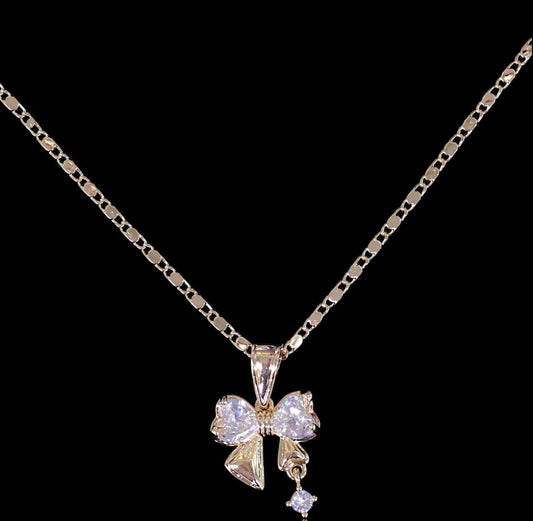 Diamond Bow Necklace