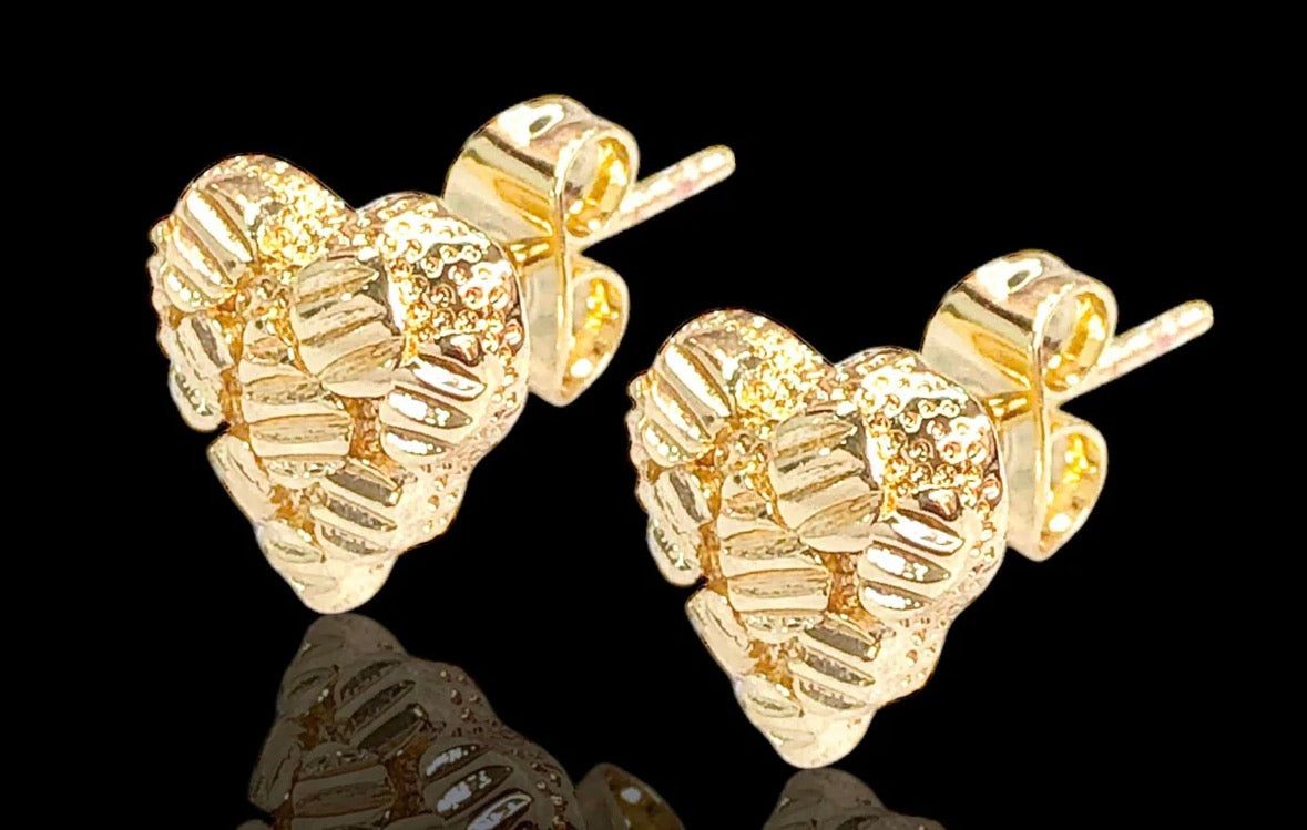 Heart Nugget Earrings